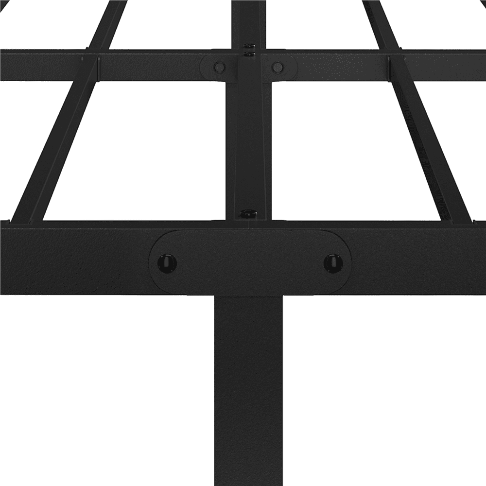 Alden Design Queen Size 16.5" Metal Platform Bed Frame, No Box Spring Needed, Black