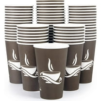 400 Pack 8 oz Paper Cups, Brown Disposable Hot Coffee Cups for Party, Picnic, Travel, and Events
