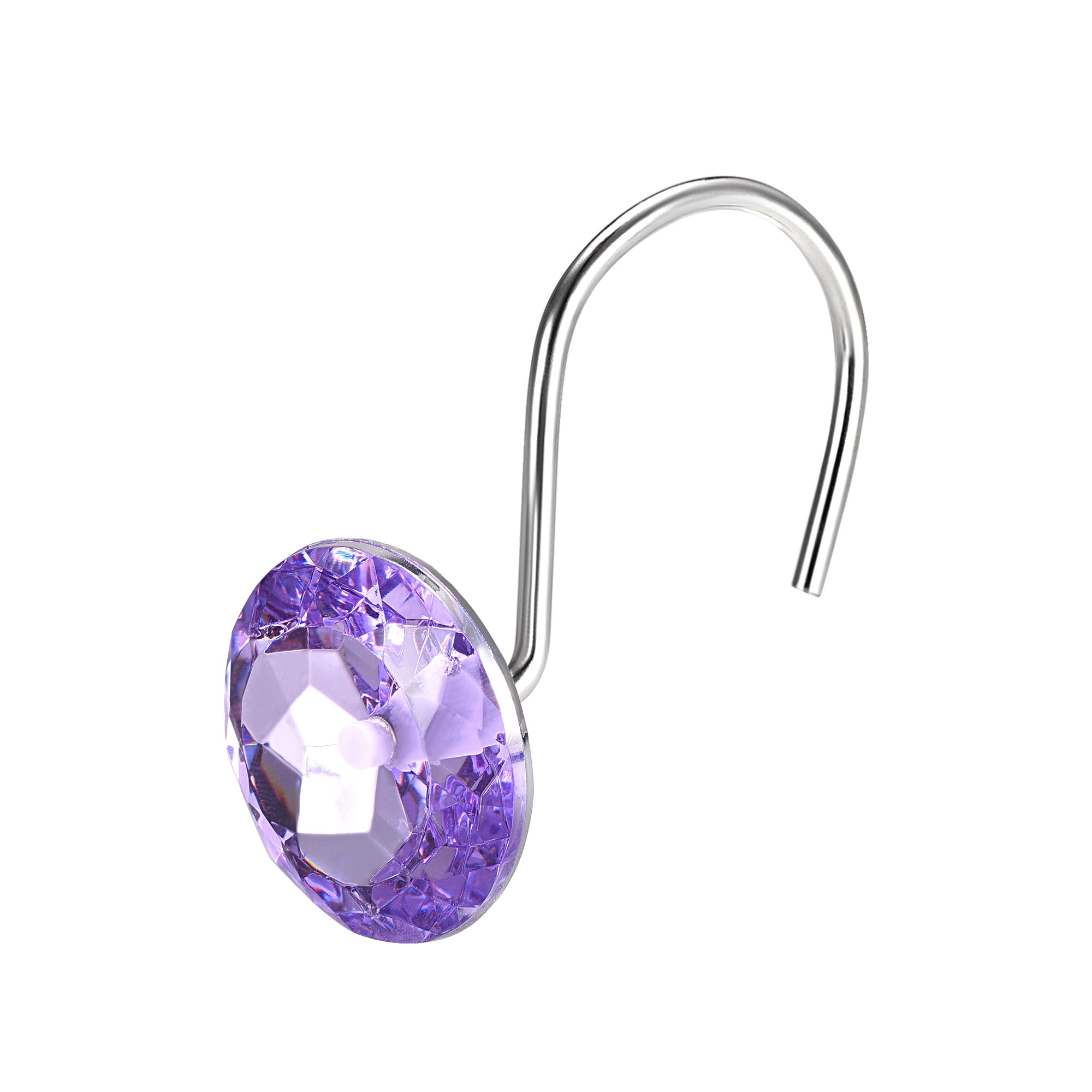 Uxcell Shower Curtain Hooks for Bathroom Home Decorative Acrylic Hook Rings Purple 12Pcs