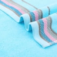thumbnail image 4 of REGALWOVEN Hand Towels for Bathroom Cotton Striped Pattern Absorbent Soft Decorative Hands Face Towel Blue 2-Piece, 4 of 5