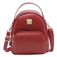 thumbnail image 4 of PENGXAING Candy Color Mini Backpack Soft PU Zipper Bag with Long Strap for Women Travel, 4 of 4