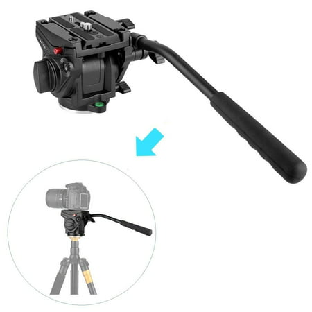 Papaler Professional Video Camera Fluid Drag Head with Sliding Plate for Camera Camcorder Shooting Filming