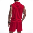 thumbnail image 6 of Laqbezok Men's 2-Piece Athletic Set, Sleeveless Full-Zip Hooded Vest and Shorts Outfit, Muscle Fit Gym Workout Tracksuit with Pockets, 6 of 9