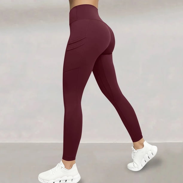 Pincandy Women's High Waist Yoga Pants - Long Length, Tummy Control, High Stretch with Pockets for Workout & Yoga