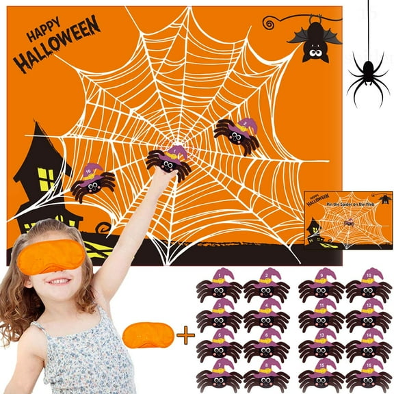 Osmanthus Halloween Games for Kids Party Pin The Spider on The Web Halloween Party Games Activities Pin The Tail