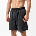 thumbnail image 4 of USNSM Men's Vintage Denim Shorts Summer Washed Casual Baggy Jean Shorts Elastic Drawstring Waist Baggy Jorts Streetwear Black S, 4 of 5