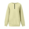 thumbnail image 3 of Htigea Womens 1/4 Zip Up Sweatshirts Oversized Crewneck Pullover Fleece Tops Soft Cozy Everyday Sweatshirt Beige M, 3 of 4
