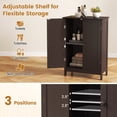 thumbnail image 6 of Gymax Bathroom Storage Cabinet Freestanding Wooden Floor Cabinet w/ Double Doors Adjustable Shelf Modern Storage Organizers for Kitchen Living Room Entryway Brown, 6 of 10
