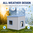 thumbnail image 3 of MINDYES Cat House, Outdoor Pet Shelter with Weatherproof Roof Removable Lids & Ventilation window, Blue, 3 of 8