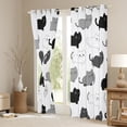 thumbnail image 3 of jejeloiu Cartoon Cat Kitten Curtains Pack of 2 (42x84 Each),Pet Loves Curtains Blackout,White Black Gray Bedroom Curtains For Boys,Luxury Bedroom Decor, 3 of 6