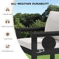 thumbnail image 4 of KINGYES 8 Piece HDPE Patio Furniture Set with Umbrella, All Weather Outdoor Modular Sectional Sofa Set, Patio Conversation Set, Black Frame with Beige Cushions, 4 of 8