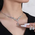 thumbnail image 3 of Collar de cristal de lujo, pendientes, diamantes de imitación, traje de fiesta de boda, conjuntos de joyería para novias, damas de honor y mujeres, 3 of 5
