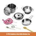 thumbnail image 5 of LANGSONGHONG 12PCS Realistic Pretend Play Kitchen Set,  Pots & Pans with Storage Bag, Educational Cooking Toys Gift for Toddlers Girls Boys, 5 of 9
