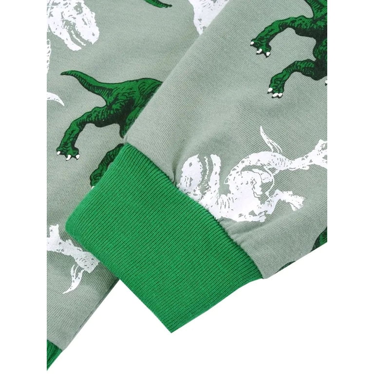 WIBACKER Boys Dinosaur Long Sleeve Pajama Set photo 2