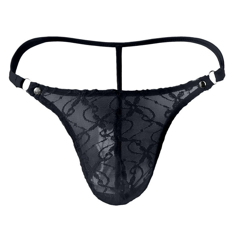 pxiakgy intimates for women panty lace tback gstring lingerie mesh men's  thong pouch brief black + xl