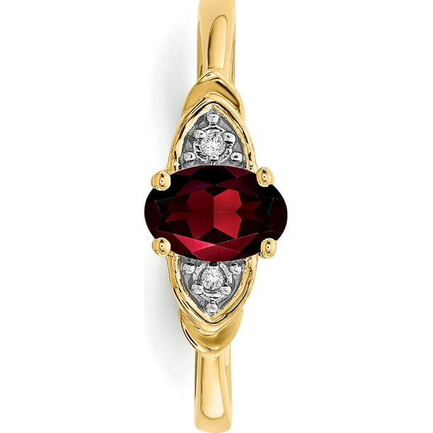 14k Yellow Gold Diamond & Garnet Ring - Walmart.ca