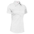 thumbnail image 2 of J. METHOD Women's Tailored Button Down Shirt Cuffed Short Sleeve Stretch Collar Office Work Formal Casual Basic Blouse Top NEWT06 White 2X, 2 of 5