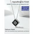 thumbnail image 4 of PROSTEEL Collar con colgante de circonia cúbica rómbica de plata esterlina para mujer, niña, joyería de circonita cúbica negra, regalo de San Valentín para madre para hija, mamá, esposa, 4 of 8