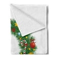 thumbnail image 2 of Letter D Soft Flannel Fleece Blanket, Pine Tree Pattern with Vibrant Colored Christmas Elements Alphabet Capital D Print, Cozy Plush for Indoor and Outdoor Use, 50" x 60", Multicolor, by Ambesonne, 2 of 5