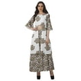thumbnail image 1 of Moomaya Printed High Low Crop Top Kurti Palazzo Set Ethnic Indian Clothing Set For Womens, 1 of 9