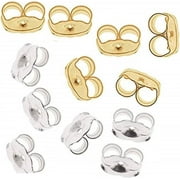 ZIEDIOP Fashion Jewelry 14K Gold/White Gold Color Earring Backs 12 Pieces Replacement Earring Backs