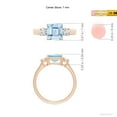 thumbnail image 4 of ANGARA Natural Square 1.35 ct Aquamarine and Diamond Three Stone Ring in 14K Rose Gold for Women (Size-7mm) | March Birthstone, Anniversary, Jewelry Gift for Women | Natural Aquamarine Ring, 4 of 9