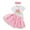 Pink, variant on Baby Girl's 1st Birthday Outfits Set Letter Short Sleeve Romper + Tutu Skirt & Hair Bow | Cute Photoshoot Party Dress Summer Cotton Blend Versatile Dailywear 6-12 Months