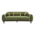 thumbnail image 2 of Furniture of America Ellita Mid-Century Modern Chenille OEKO-TEX Certified Sofa with Faux Fur Pillows, Olive Green, 2 of 14