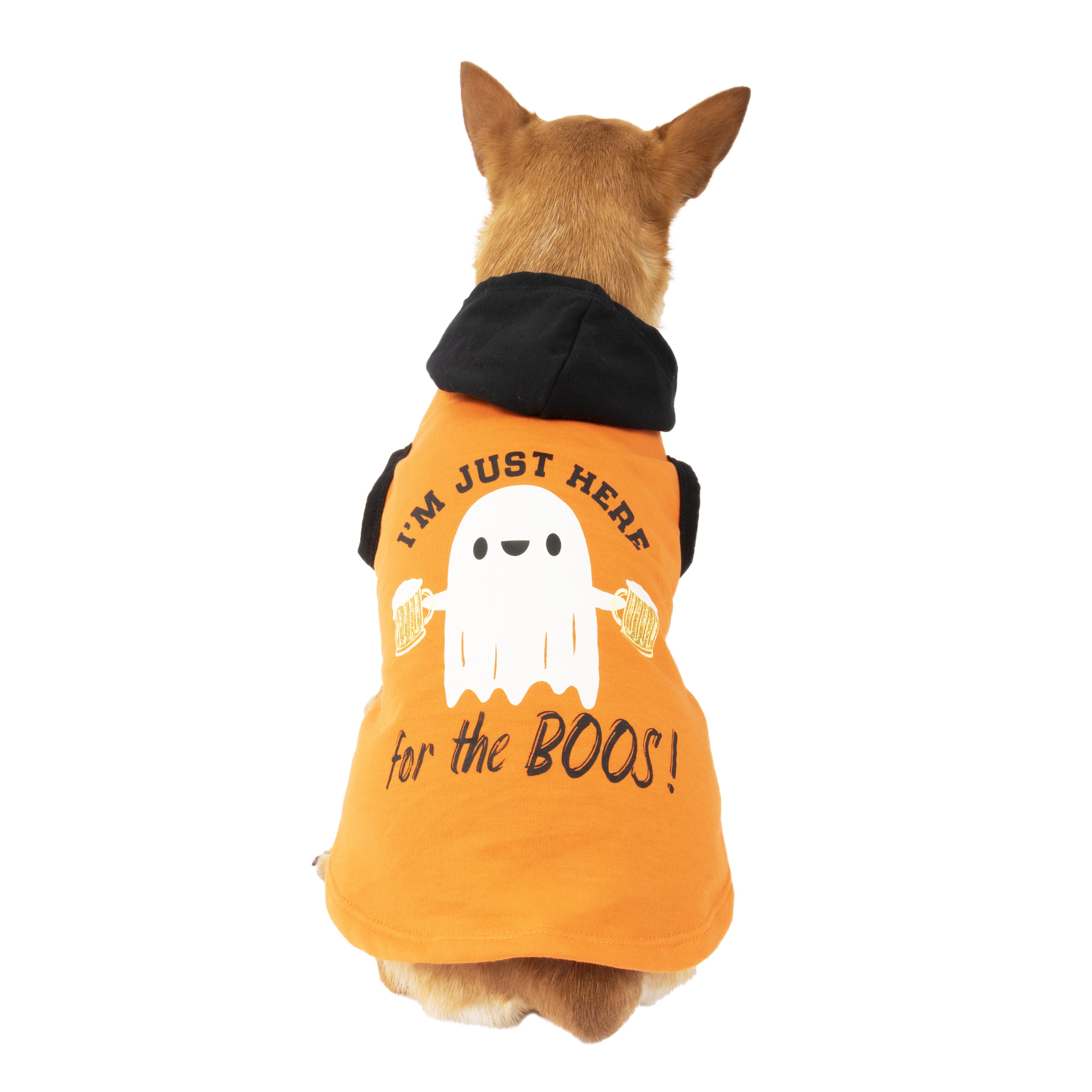 Halloween Screen Print Dog Hoodie Boo