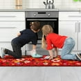 thumbnail image 5 of Kitchen Rugs and Mats Non Skid Washable Set of 2,Boho Floral Modern Farmhouse Bohemian Kitchen Runner Rugs with Rubber Backing for Kitchen Decor and Accessories (Red 17"x47"+17"x30"), 5 of 6
