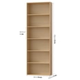 thumbnail image 3 of Homfa 2-Pack 6-Tier Tall Bookcases, Narrow Wooden Bookshelf Set for Living Room, Home Office and Library, Natural, 3 of 10
