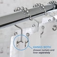 thumbnail image 1 of Ganchos de cortina de ducha de Maytex Glide de doble rodillo de metal resistente al óxido, anillos para el baño, conjunto de 12, cromo Maytex Aros de metal Maytex para Baño, 1 of 2