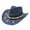 Navy, variant on Women Men Summer Western Cowboy Hat Shapeable Straw Hat Hollowed Out Sun Hat
