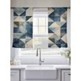 thumbnail image 5 of Abstract Line Sheer Curtains 54 Inches Long 2 Panels Beige Blue Shaped Color Block Light Filtering Semi Sheer Window Curtains Drapes for Bedroom Living Room 52"x54", 5 of 7
