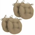 thumbnail image 2 of 16-inch Solid Twill Round Tufted Chair Cushions (Set of 4), 2 of 4