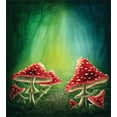 thumbnail image 3 of Mushroom Queen Size Duvet Cover Set, Fairy Tale Illustration with Poisonous Fungus Dreamy Fantasy Enchanted Wilderness, Decorative 3 Piece Bedding Set with 2 Pillow Shams, Multicolor, by Ambesonne, 3 of 3