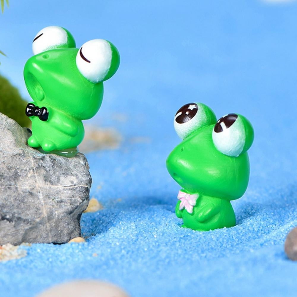 6PCS Mini Tree Frog Figurines Collectible Plastic Frogs Toys Lotus Pond Set  Cake Toppers School Frogs Project for Boys and Girls Kids Toddlers