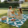 thumbnail image 4 of Abstract Geometric Outdoor Rug for Patio/Deck/Porch, Non-Slip Large Area Rug 5 x 8 Ft, Vintage Rhombus Circle Texture Green Indoor Outdoor Rugs Washable Area Rugs, Camping Rug Carpet Runner, 4 of 8