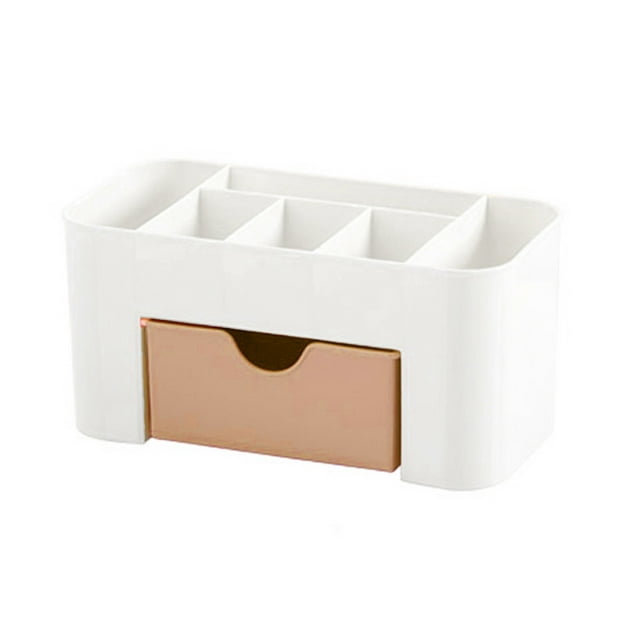 UsRHHA Plastic Desktop Storage Box, Multifunctional Cosmetic Organizer with Drawer, Desk Storage Organizer