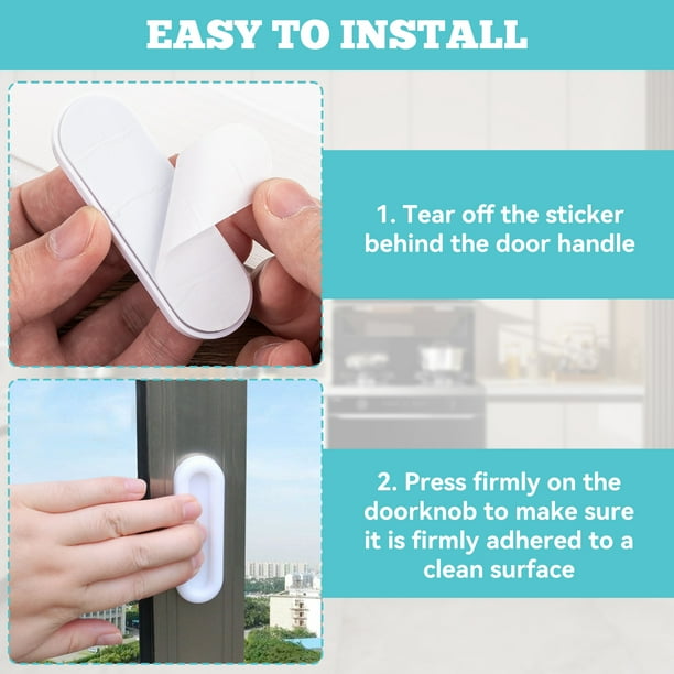 Bearachild Tiradores adhesivos para puertas y ventanas, fácil instalación, fácil de regalar, tiradores de muebles de plástico, 4 pack/lote Decoración del hogar