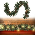 thumbnail image 5 of Nilvkv Artificial Christmas Garlands,5.9ft Green Rattan with Red Flower Decorations and LED Lights for Home Stairs Fireplace Front Porch Door Display Indoor Outdoor Christmas Decor, 5 of 7