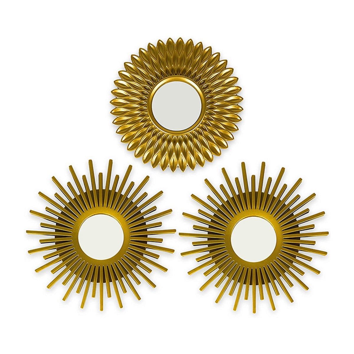 Gold Mirrors for Wall Pack of 3 - Wall Mirrors for Room Decor & Home Decor Mirrors for Wall Decor Decorative Mirrors