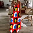 thumbnail image 4 of Mod Roundel Montage (Rouge avec Taches Jaunes et Bleues) Robe Sans Manches Robes Robe d'Été Femme 2024, 4 of 5