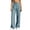 Blue, variant on Women's Business Casual Dress Pants Work Office Commuter Wear Formal Casual Bottoms Solid Color Elegant Versatile Tailored Fit Trousers with Pockets