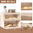 thumbnail image 3 of Vintage Double Layer Bread Box for Kitchen Countertop，Large White Bread Boxes Wooden Breadbox Bread Storage Container Bin Bread Holder(Vintage White), 3 of 17