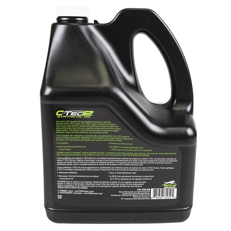 Arctic Cat 7639-840 C-TEC2 Synthetic 2-Stroke Oil, 1 Gallon Jug