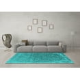 thumbnail image 3 of Ahgly Company Indoor Rectangle Oriental Turquoise Blue Industrial Area Rugs, 8' x 12', 3 of 4