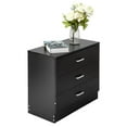 thumbnail image 5 of Ktaxon 3-Drawer Dresser Pure Black with Metal Handles Bedside Night Stand Bedroom, Black, 5 of 10