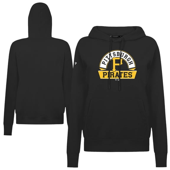 Women's Levelwear Black Pittsburgh Pirates Adorn Banner Arch Hoodie