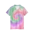 thumbnail image 5 of longantii Boys Polo Shirt Short Sleeve Button Closure Collared Golf Tops Casual School Uniform Shirt Tie Dye Cozy Comfort Kids Summer T-Shirt Purple 11-12 Years, 5 of 6
